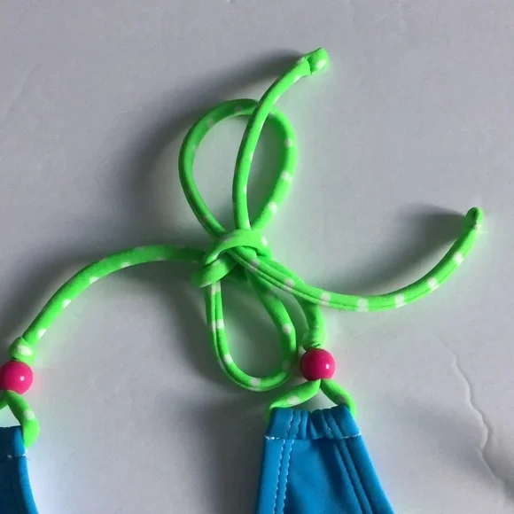 Justice Bikini with Peace Love Happy & Polka Dots Size 7 - Picture 5 of 10